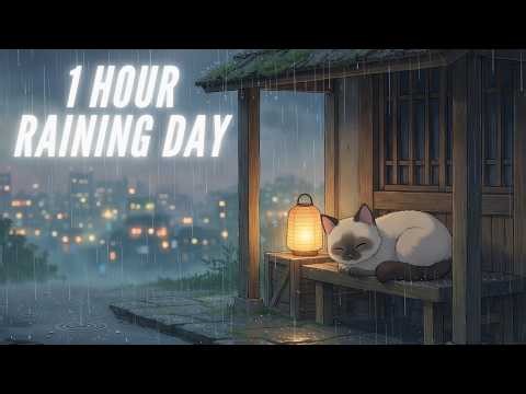 Sleepy Cat in the Rain 🌙✨ | Peaceful Ghibli Night Ambience