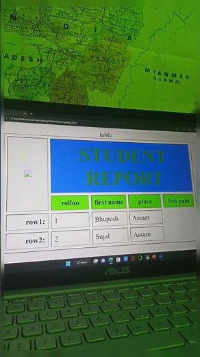 Code to make Table in html(notepad)#html #notepad #trending #basic #htmlcode #like #Table #subscribe