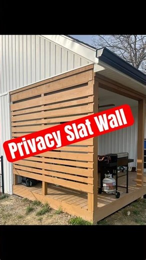 Privacy Slat Wall for Back Porch #diy #transformyourhome #backyardproject