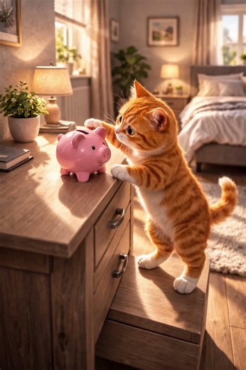 When cat food runs out, orange cats start solving problems. 😼💸 #Shorts #funnycats