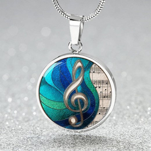 Music Note Necklace, Bracelet or Keychain | Engraved Colorful Treble Clef Music Jewelry Present for Her | Unique Music Bracelet for Daughter - Etsy
