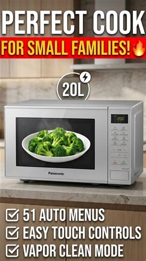 Panasonic 20L Solo Microwave Oven: 51 Auto Menus & Vapor Clean! 🍲✨