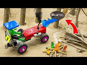 Diy tractor making mini wood Saw science project | diy modern Agricultural Machinery | @SunFarming