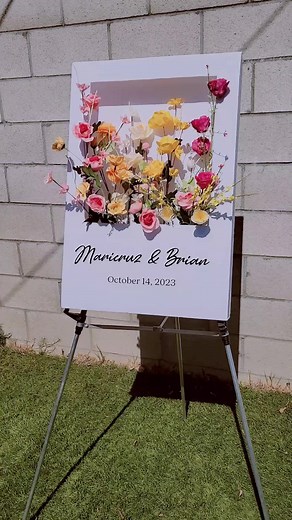 DIY Flower Box Welcome Sign Tutorial for Engagement Party