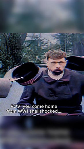 history on Instagram: "During World War I, thousands of soldiers returned from the front unable to function, speak, or control their own bodies. The condition became known as shell shock, a term used to describe men who shook uncontrollably, stared blankly, or suddenly collapsed, yet had no visual injuries. The symptoms varied. Some men were frozen in place, unable to walk or respond. Others suffered violent tremors, stammering speech, or sudden paralysis. Loud noises triggered panic, and sleep