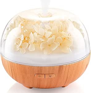 Aromatherapy Essential Oil Diffuser with Ultrasonic Mist Auto Shut-Off Air Humidifier Light for Home Bedroom Office (Yellow)