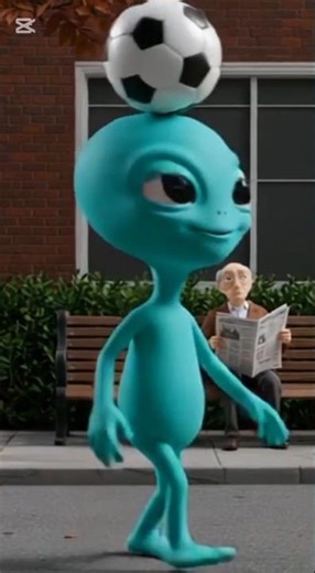 Alien playing with football ⚽ 😂 #shorts #funny #comedy #animation