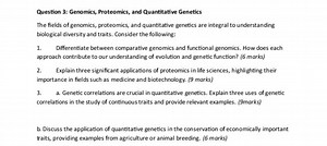 Genomics, Proteomics, and Quantitative GeneticsDifferentiate ... | Filo