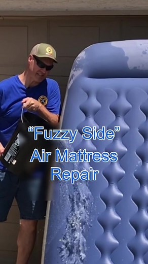 Air Mattress Repair Hack “Fuzzy Side” #airmattress #camping #airmattresschallenge #howto #intex