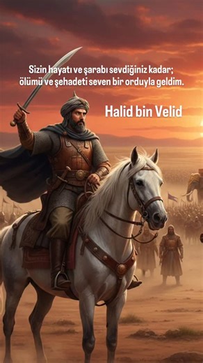 Sır Katibi on Instagram: "Güneş, Mezopotamya topraklarının ufkunda kızıl bir kor gibi alçalıyordu. Bir yanda asırlardır dünyayı titreten, ipekler içindeki devasa Sasanı (Pers) İmparatorluğu; diğer yanda ise kum fırtınalarıyla yoğrulmuş, çelik bakışlı bir avuç süvari... Başlarında ise tek bir isim vardı: Halid bin Velid. Halid, atının üzerinde bir heykel gibi dimdik duruyordu. Karşısındaki Pers ordusu, altın işlemeli zırhları ve fillerin gölgesinde bir deniz gibi dalgalanıyordu. Ancak Halid’in el