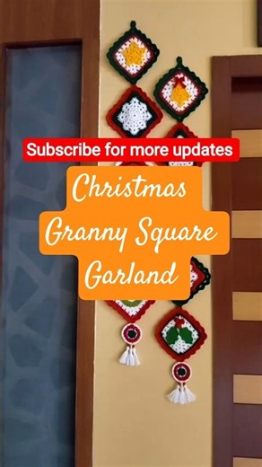 Christmas Granny Square Garland #shorts #youtubeshorts #christmas