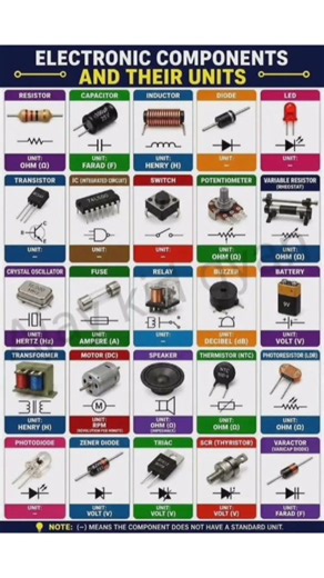 Electronic Components And Their Units ⚙️ #diy #shorts #electronic #short