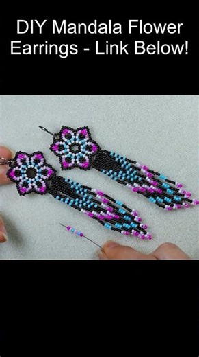 DIY Mandala Flower Earrings with Beaded Fringe | Seed Bead Jewelry!