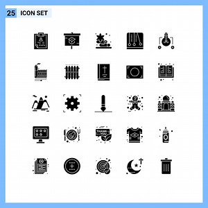 Download Universal Icon Symbols Group of 25 Modern Solid Glyphs of idea video game school mechanics development Editable Vector Design Elements for free