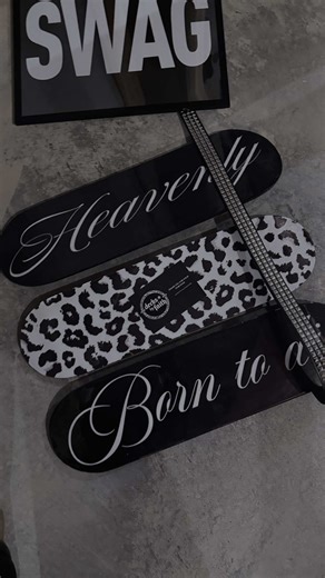 i 🖤 cursive text | dm me to order your custom deck 🪽 #skateboard #deckwallart #skateboarddecks #skateboardwallart #roomdecor