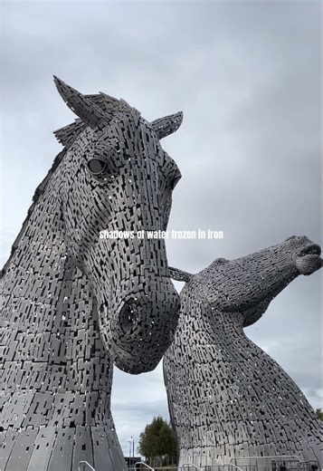 these are not horses. 📍The Kelpies are shape-shifting water spirits from Scottish folklore, known for luring people onto their backs and dragging them into the depths. These 30m steel giant sculptures in Falkirk are a haunting tribute to that legend. #scotlandtrip #thekelpies #scotlandroadtrip #scotlandexplore #traveltiktok Glencoe travel itinerary things to do