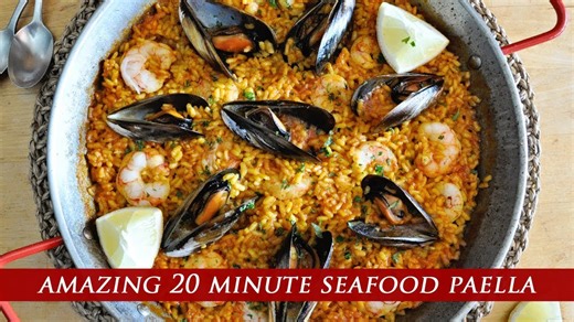 Amazing 20-minute seafood paella | Quick Spanish recipe