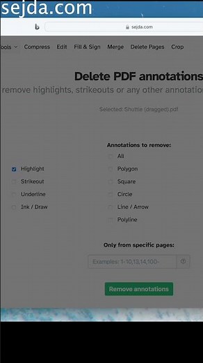 How to remove highlight from PDF online free? # #editpdf#freeonlinetools #freetools #sejda #pdf
