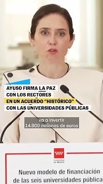 Ayuso announces a "historic agreement" with public universities #shorts