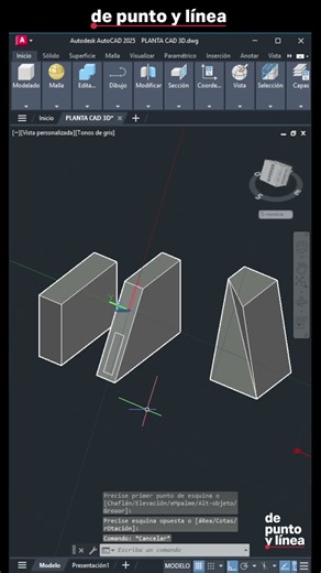 Cómo dibujar en una cara inclinada en AutoCAD 3D Español | CURSO BÁSICO AUTOCAD 66