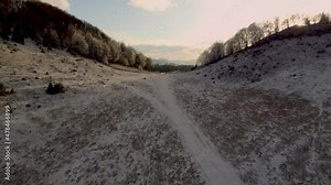 The beginning of winter in a beautiful landscape with a sunset of splendor