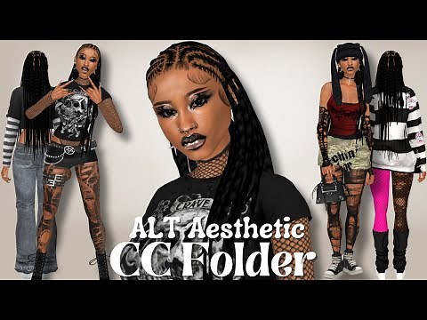 ALT Aesthetic CC Folder: Sims 4 Female Lookbook 🖤😍 | Sims 4 CC Clothes