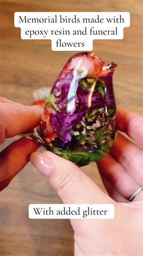 Creating Memorial Birds with Epoxy Resin and Funeral Flowers