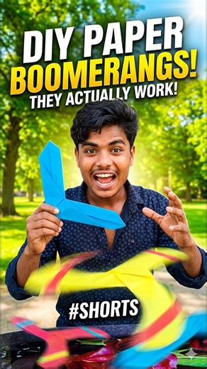 Amazing Paper Boomerang 🪃 | DIY That Actually Comes Back ! 😱 #experiment #shorts