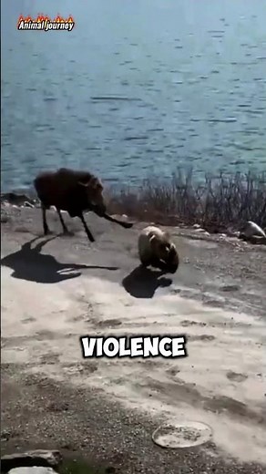 Grizzly Bear vs Moose Real Fight 😱