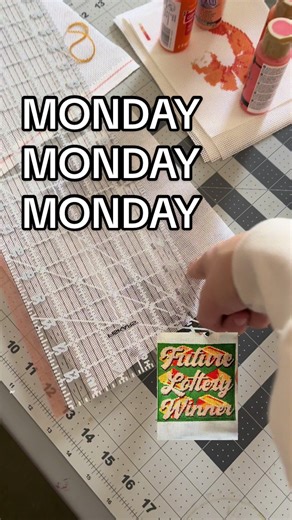 Come have a Monday with me as someone trying to raise goblins while making art 🖼️ #ndlpt #needlepoint #needlepointdesigner #needlepointcanvas #stitchtok