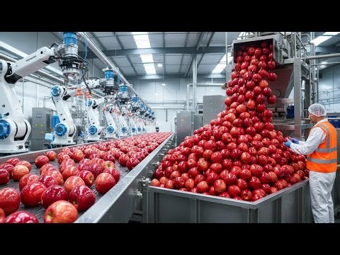 Inside a Mega Apple Factory – Processing 1 Million Apples Per Day
