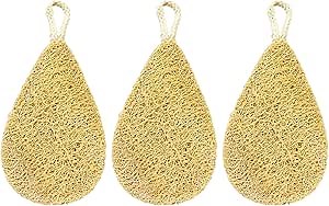 Natural Loofah Sponge, 3 Pack Compostable Luffa Dish Sponge, Kitchen Cleaning Sponges, Organic Biodegradable Loofah Sponge for Dishes