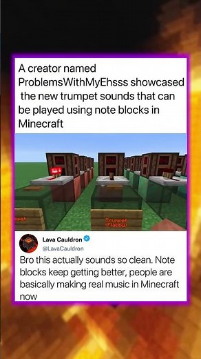 New trumpet sounds in Minecraft using note blocks...