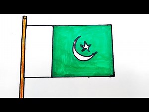 How to draw National Flag of Pakistan 🇵🇰 | Easy Pakistan Flag drawing step by step