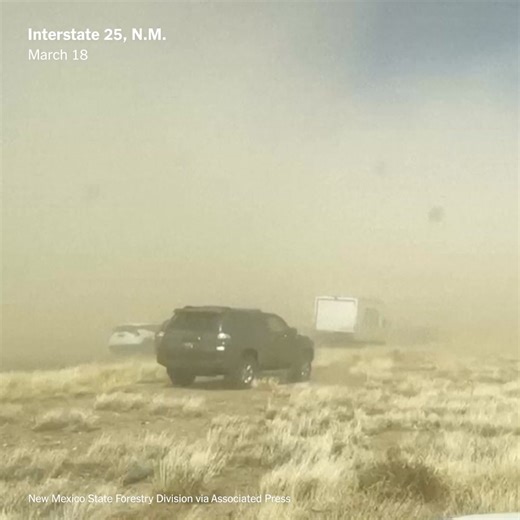 273K views · 1.7K reactions | Dry winds tore across parts of Texas and New Mexico, kicking up dust storms and causing dangerous driving conditions. A red flag warning, indicating a high risk that fires could start or spread, was in place for parts of Oklahoma, Texas, Kansas, Arkansas, Missouri and Illinois until Thursday. https://nyti.ms/41FYIPL | The New York Times | Facebook