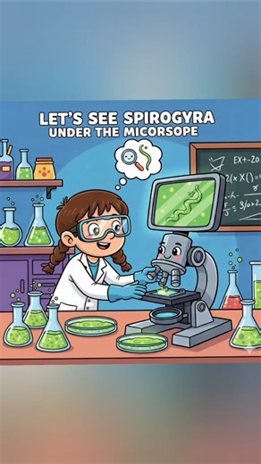 🔬 Spirogyra Under Microscope— Spiral View! #ncert #neetaspirents #education #algaecenter