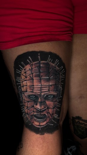 PINHEAD 😎 Another step in my growth as an artist — Pinhead realism piece that tested my patience and pushed my detail work 🎯 Forever grateful for clients who sit like champs and let me bring these ideas to life 🙏 Massive respect to @rawpigments and @fytsuppliesusa_ and @puretattoosupplies for supplying the quality that keeps every project looking clean and bold 💉 My books are officially open — message me or hit the link in bio to book your next session 🖤 #InkNerdTattoos #TattooArtist #Pinhe