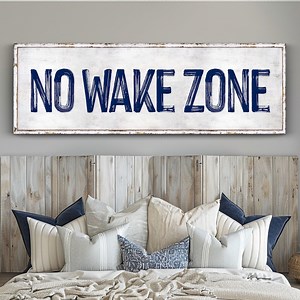Rustic No Wake Zone Canvas Sign: Lake House Decor - Etsy