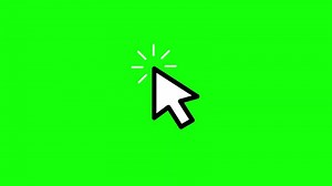 Cursor Click Animation on Green Background.