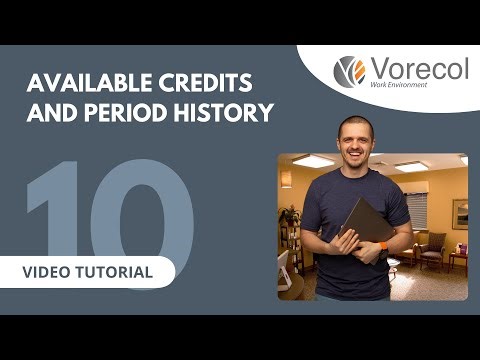 10. Available Credits and Period History in Vorecol Work Environment | Video Tutorial