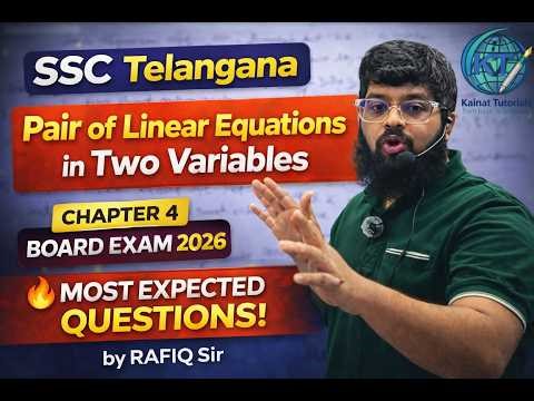 SSC Telangana Maths | Chapter 4 Pair of Linear Equations in Two Variables Most Expected Questions..