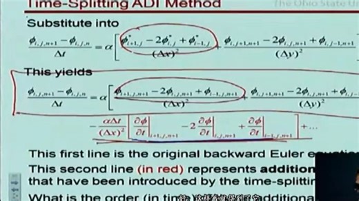 CFD算法27 抛物型偏微分方程：时间分裂ADI交替方向隐式法