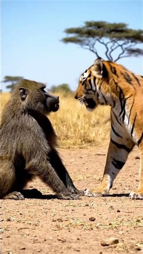 tiger vs baboon