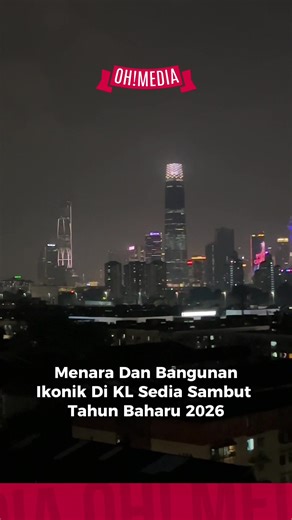 Beberapa menara dan bangunan ikonik Kuala Lumpur dilihat telah bersiap sedia untuk menyambut tahun baharu 2026 dengan nyalaan lampu berwarna-warni yang menerangi langit malam. #ohmedia #mf