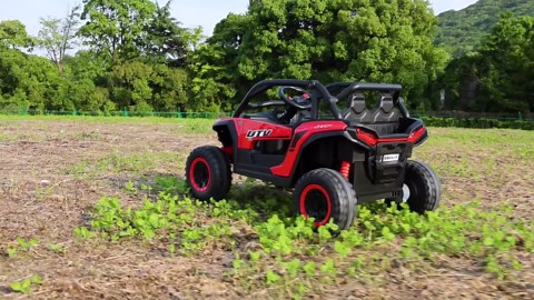 24V 2 Seater Ride on Toys UTV for Kids w/Parent Remote Control, 4WD 7AH Kids Battery Powered Vehicles, Bluetooth Spring Suspension, Storage for Gift, Green