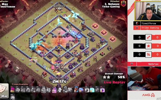 CWL总决赛：胜者组Time2Throw vs 败者组Tribe gaming第一局【部落冲突】