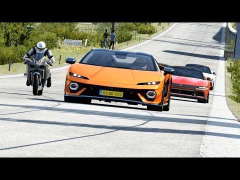 Kawasaki Ninja H2R Supercharged vs Lamborghini Temerário vs Ferrari 12 Cilindri at Old SPA