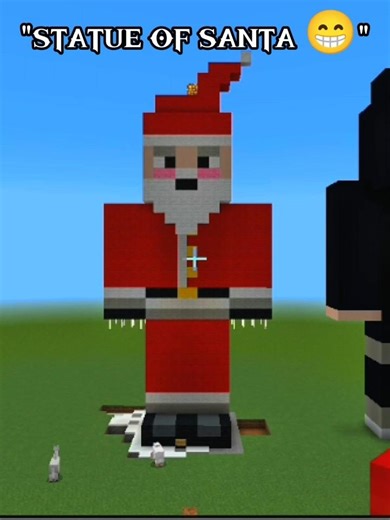 Minecraft game but I build a statue of a Santa #minecraft #gaming #shorts #statueofsanta