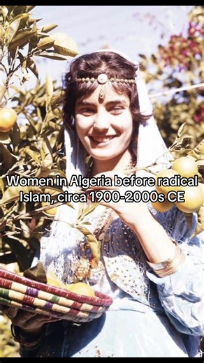 In the decades following independence, particularly from the late 1960s through the 1970s, urban life in Algeria was shaped by secular nationalism and state-led modernization. In Algiers, women were widely present in universities, workplaces, cinemas, beaches, and public institutions, and gender mixing in urban space was common. Fashion reflected a mix of local and global influences and was not governed by religious prescription. Alongside Arab cultural life, Amazigh identity remained visible th