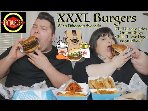 My First Time Trying Fatburger with Nikocado Avocado - Mukbang - Eating Show